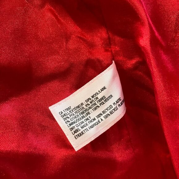 Baby Gap Red Girls Peacoat 3y with bow detail wool mix - Picture 6 of 7